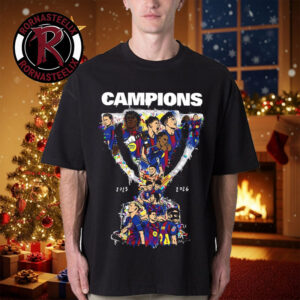 Barcelona FC Champions La Liga 2025 26 Campions Trophy Unisex T Shirt