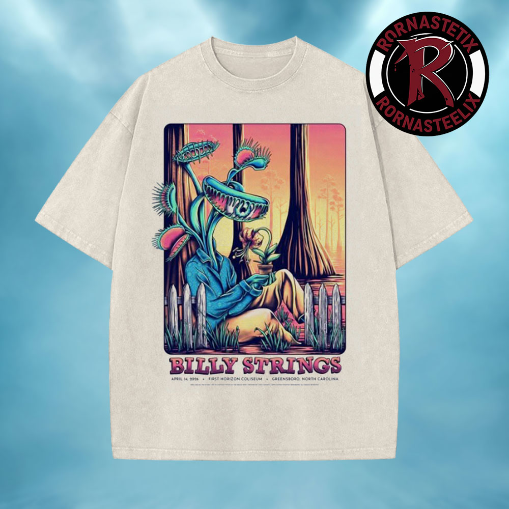 Billy Strings North Carolina Event Poster At First Horizon Coliseum On April 14 2026 Greensboro Washed T-Shirt Billy Strings North Carolina Event Poster At First Horizon Coliseum On April 14 2026 Greensboro Washed T-Shirt