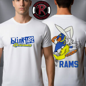 Blink-182 x LA Rams Wide Receiver Collab Merch Unisex T-Shirt Two Sided