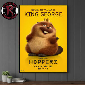 Bobby Moynihan Is King George Character Poster For Hoppers Only In Theaters March 6 2026 Poster Canvas Decor