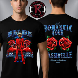 Bruno Mars Nashville The Romantic Tour 2026 At Nissan Stadium On May 6 2026 Nashville TN Roses Vintage Unisex T-Shirt Two Sided