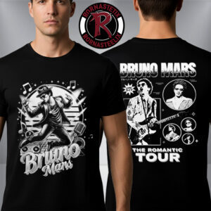 Bruno Mars The Romantic Tour 2026 Exclusive Merchandise Unisex T-Shirt Two Sided