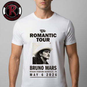 Bruno Mars The Romantic Tour 2026 Nashville Merch Tee At Nissan Stadium On May 6 2026 Nashville TN Unisex T Shirt