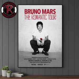 Bruno Mars The Romantic Tour 2026 Schedule Tour Dates Poster Canvas Decor