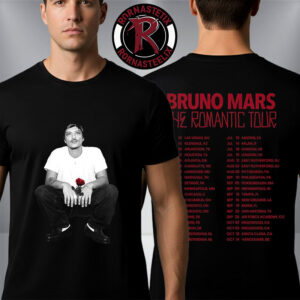 Bruno Mars The Romantic Tour Merch The Romantic Rose Unisex T-Shirt Two Sided