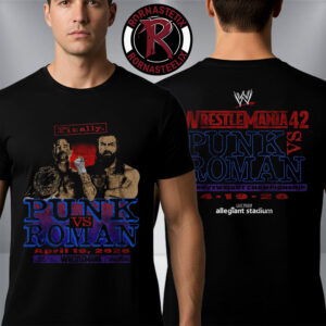CM Punk vs Roman Reigns Heavyweight Championship WrestleMania 42 On April 19 2026 Unisex T-Shirt Two Sided