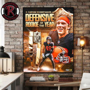 Carson Schwesinger Cleveland Browns NFL 2025 Defensive Rookie Of The Year Poster Canvas Decor