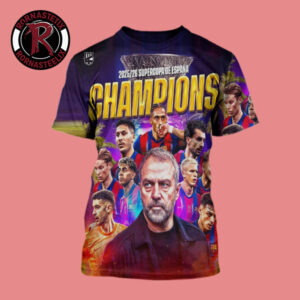 Celebrates Barcelona FC Champions 2025-26 Supercopa De Espana All Over Print Shirt