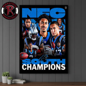 Celebrates Carolina Panthers NFL 2025 NFC South Champions First Time In 10 Years Poster Canvas Decor