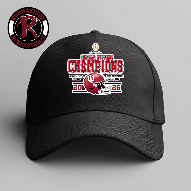 Celebrates Indiana Hoosiers The Champions College Football Playoff National Championship 2026 Hat Cap Celebrates Indiana Hoosiers The Champions College Football Playoff National Championship 2026 Hat Cap
