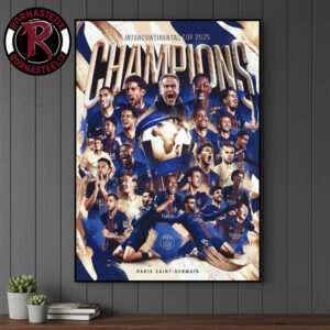 Celebrates Paris Saint-Germain Champions Intercontinental Cup 2025 Championship Poster Canvas Decor