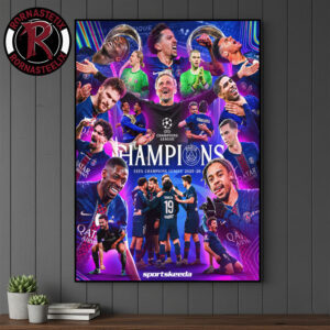 Celebrates Paris Saint Germain Champions UEFA Champions League 2025 26 Budapest 26 Back To Back Kings Poster Canvas Decor