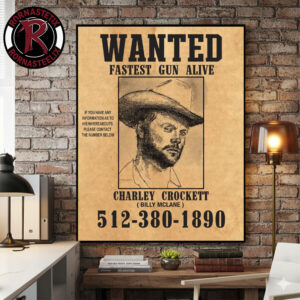 Charley Crockett Wanted Fastest Gun Alive Poster Canvas Decor