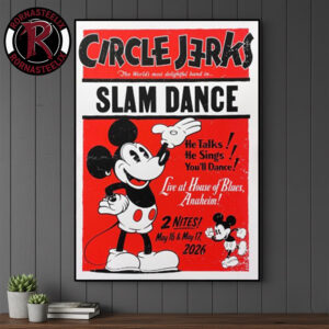 Circle Jerks Live At House Of Blues Anaheim On May 16-17 2026 Poster Canvas Decor