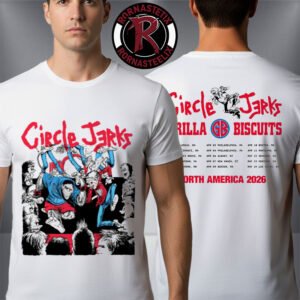 Circle Jerks With Gorilla Biscuits And Negative Approach Merch Tee North America Tour 2026 Schedule Unisex T-Shirt Two Sided