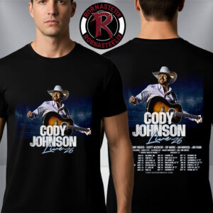 Cody Johnson Live 26 North America Tour 2026 Schedule Tour Dates Unisex T-Shirt Two Sided
