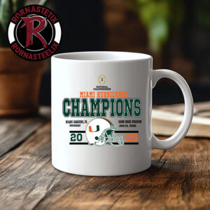 College Football Playoff National Championship 2026 Miami Hurricanes Champions Mug Cup