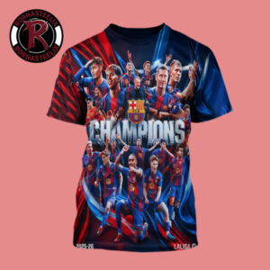 Congrats Barcelona FC Champions La Liga Title 2025-26 Season All Over Print Shirt