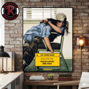 Congrats Billie Eilish Wildflower Song Of The Year 2026 Grammy Awards Poster Canvas Decor