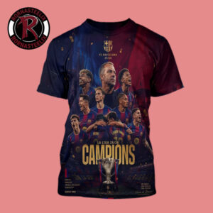 Congrats FC Barcelona Champions La Liga 2025-26 All Over Print Shirt