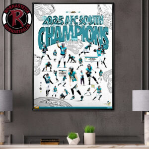 Congrats Jacksonville Jaguars NFL 2025 AFC South Champions Poster Canvas Decor