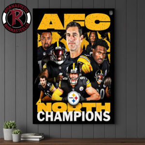 Congrats Pittsburgh Steelers NFL 2025 AFC North Champions Poster Canvas Decor