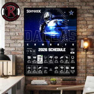Dallas Cowboys NFL Season 2026 Schedule Poster Canvas Decor