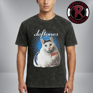 Deftones World Tour 2026 Merch Tee Huh Around The Fur Cat Meme Palacio De Los Deportes Mexico City Washed T-Shirt