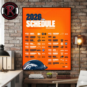 Denver Broncos NFL Season 2026 Schedule Poster Canvas Decor