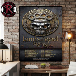 Five Finger Death Punch 20th Anniversary World Tour 2027 Schedule Tour Dates Poster Canvas Decor