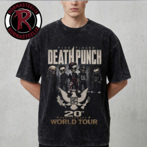 Five Finger Death Punch New Single Eye Of The Storm 20th Anniversary World Tour 2026 Washed T-Shirt