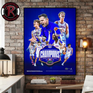 Florida Gators 2026 Southeastern Conference Men’s Basketball Regular Season Champions Poster Canvas Decor