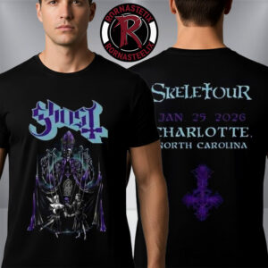 Ghost Band Skeletour 2026 Event Tee On January 25 2026 At Charlotte North Carolina Unisex T-Shirt Two Sided