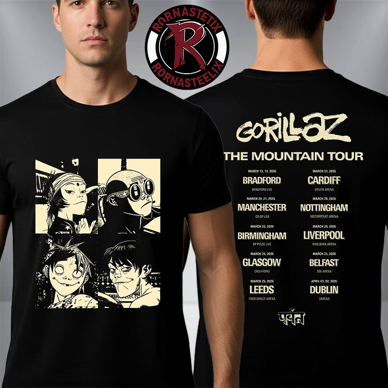 Gorillaz The Mountain Tour 2026 Exclusive Merch Schedule Unisex T