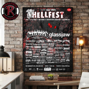 Hellfest Hardcore Festival 2026 Line Up Poster at The Dome at Adventure Crossing in Jackson NJ On July 3 4 5 2026 Poster Canvas Decor