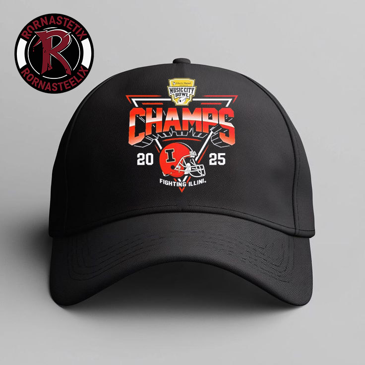 Illinois Fighting Illini Champions 2025 Music City Bowl Championship Helmet Hat Cap Illinois Fighting Illini Champions 2025 Music City Bowl Championship Helmet Hat Cap