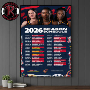 Indiana Fever Basketball WNBA 2026 Season Schedule Poster Canvas Decor