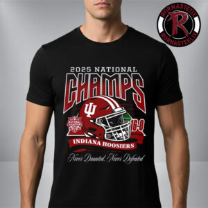 Indiana Hoosiers 2025 National Champions Helmet Never Daunted Never Defeated Unisex T-Shirt