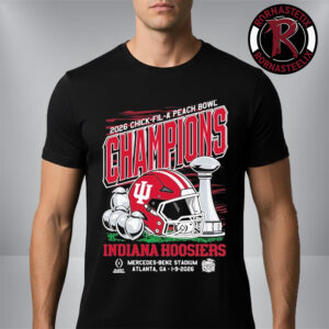 Indiana Hoosiers 2026 Chick-Fil-A Peach Bowl Champions Helmet Trophy Unisex T-Shirt