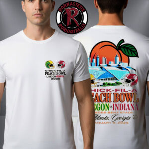 Indiana Hoosiers vs Oregon Ducks Chick Fil A Peach Bowl 2026 Stadium Match Up At Mercedes Benz Stadium Unisex T-Shirt Two Sided