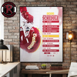 Iowa State Football Football NCAA Schedule Season 2026 Poster Canvas Decor