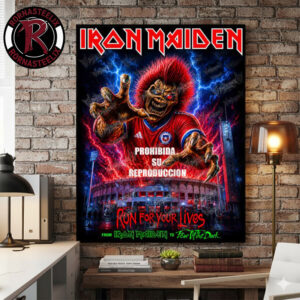Iron Maiden Run For Your Lives World Tour 2026 At National Stadium Of Santiago On October 31 And November 1 2026 Chile Poster Canvas Decor