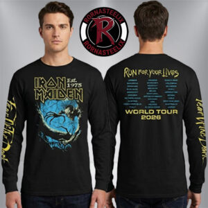 Iron Maiden Run For Your Lives World Tour 2026 Fear Of The Dark Unisex Longsleeve