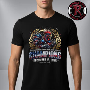Jacksonville State Gamecocks IS4S Salute to Veterans Bowl 2025 Winners Champions December 16 2025 Mascot Tee December 16 2025 Unisex T-Shirt