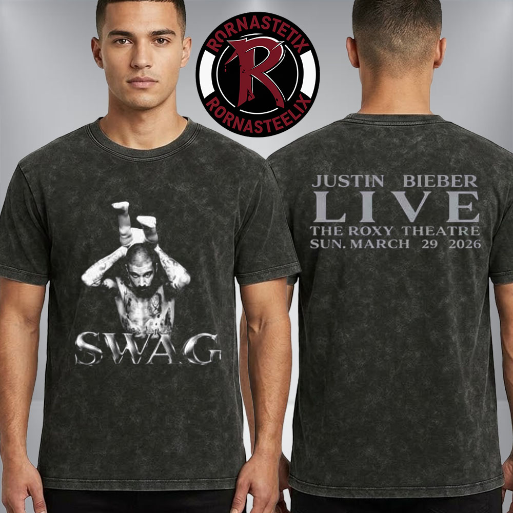 Justin Bieber SWAG Secret Show 2026 At The Roxy Theatre Pre-Coachella Album On March 29 2026 Washed T-Shirt Justin Bieber SWAG Secret Show 2026 At The Roxy Theatre Pre-Coachella Album On March 29 2026 Washed T-Shirt