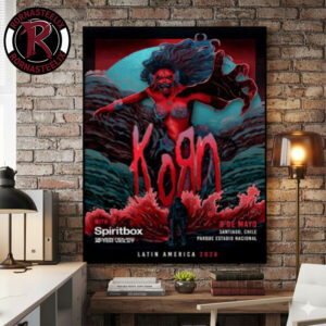 Korn Band Latin America Tour 2026 Event Poster At Paque Estadio Nacional On May 8 2026 Santiago Chile Poster Canvas Decor