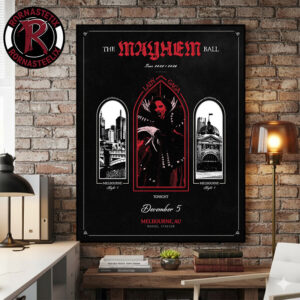 Lady Gaga The Mayhem Ball Tour 2025-2026 Melbourne Australia Night 1 At Marvel Stadium On December 5 2025 Poster Canvas Decor