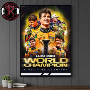 Lando Norris The 2025 Formula 1 World Champion McLaren Poster Canvas Decor
