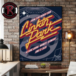 Linkin Park From Zero World Tour 2026 Munich Germany Poster Night 2 At Allianz Arena On June 12 2026 Casey Zoltan Poster Canvas Decor