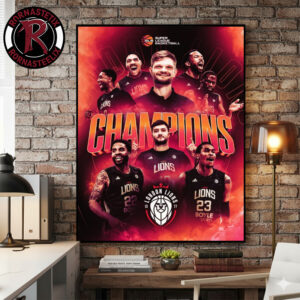 London Lions Basketball Champions 2026 Super League Basketball League Championship Poster Canvas Decor